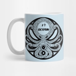 Graphic octopus (black version) Mug